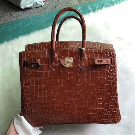 hermes birkin brown croc|Hermes Birkin leather bags.